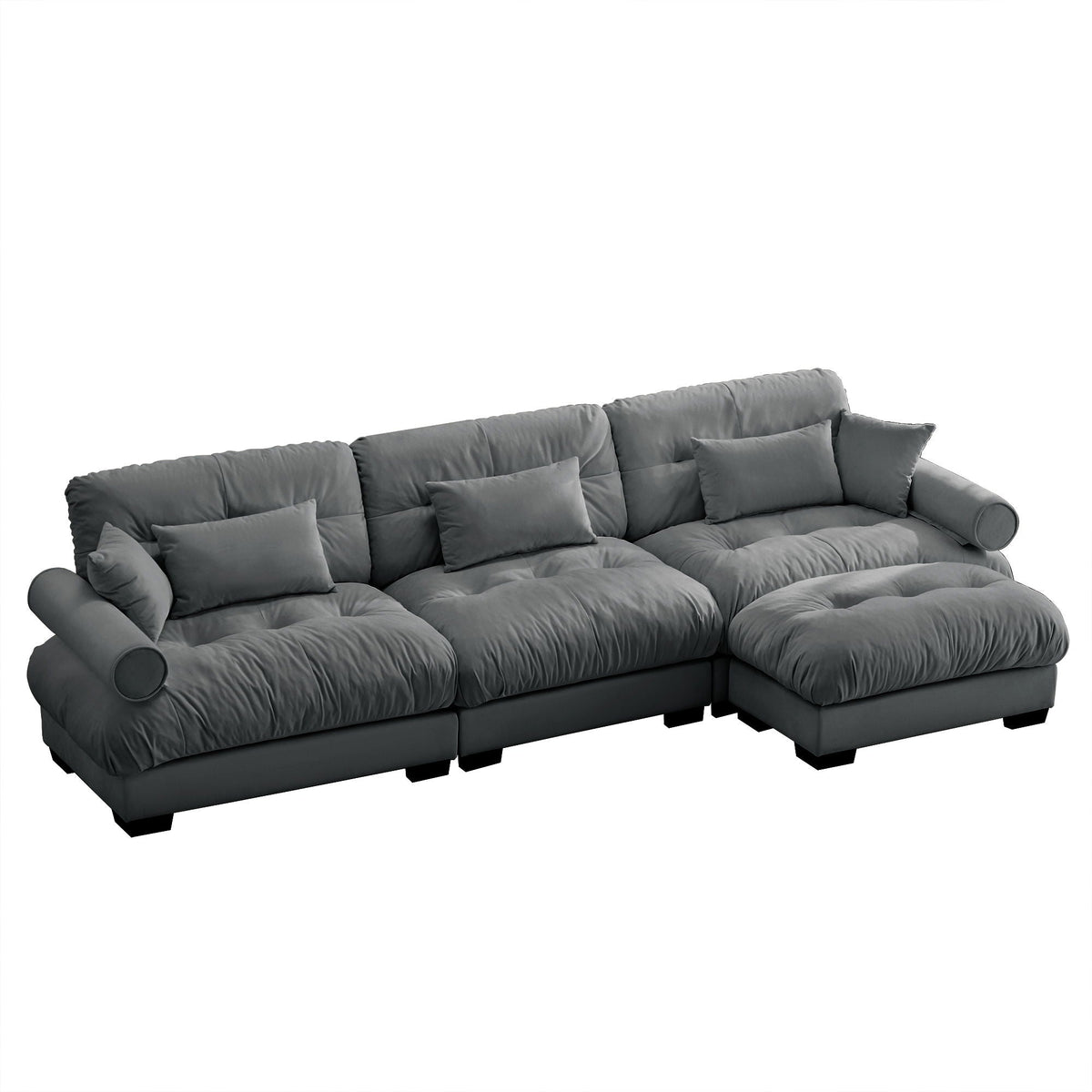 Super Comfort Oversized Modular Sectional Sofa With Movable Ottoman - Marijuana Mama