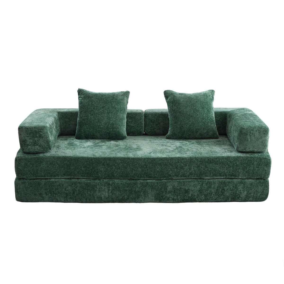 Convertible Floor Sofa Bed With Pillow Back Support Armrest - Marijuana Mama