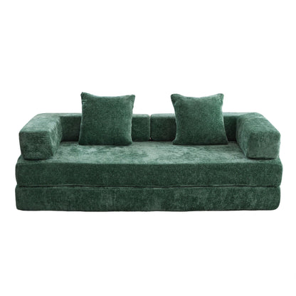 Convertible Floor Sofa Bed With Pillow Back Support Armrest - Marijuana Mama