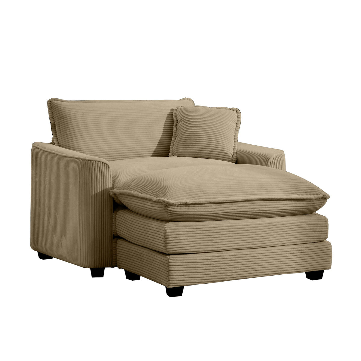 Classic Modern Comfortable Single Chair Deep Seat Sofa With Footstool - Marijuana Mama