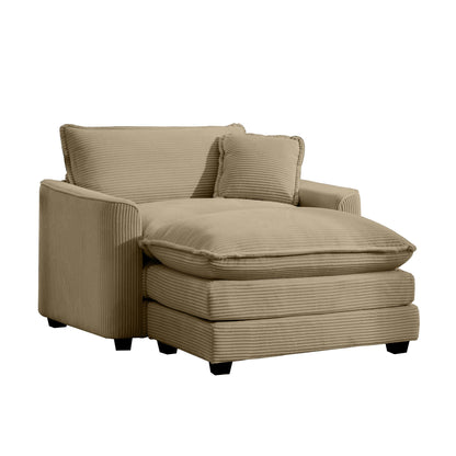 Classic Modern Comfortable Single Chair Deep Seat Sofa With Footstool - Marijuana Mama