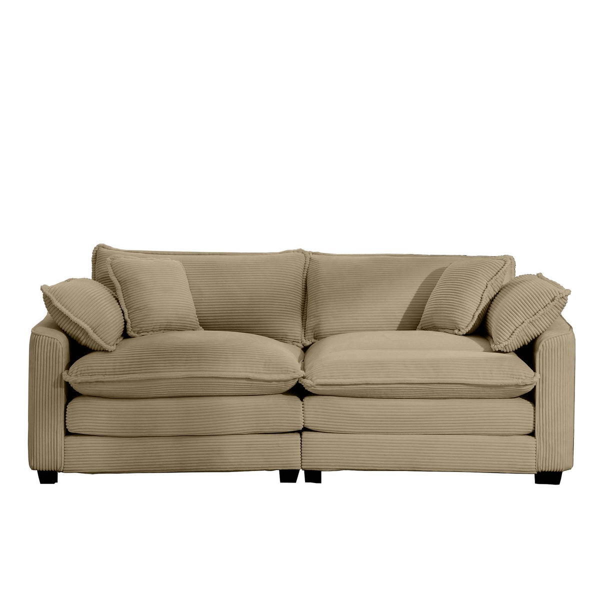 Modern 2 Seater With 4 Pillows, Upholstered Deep Seating Loveseat - Marijuana Mama