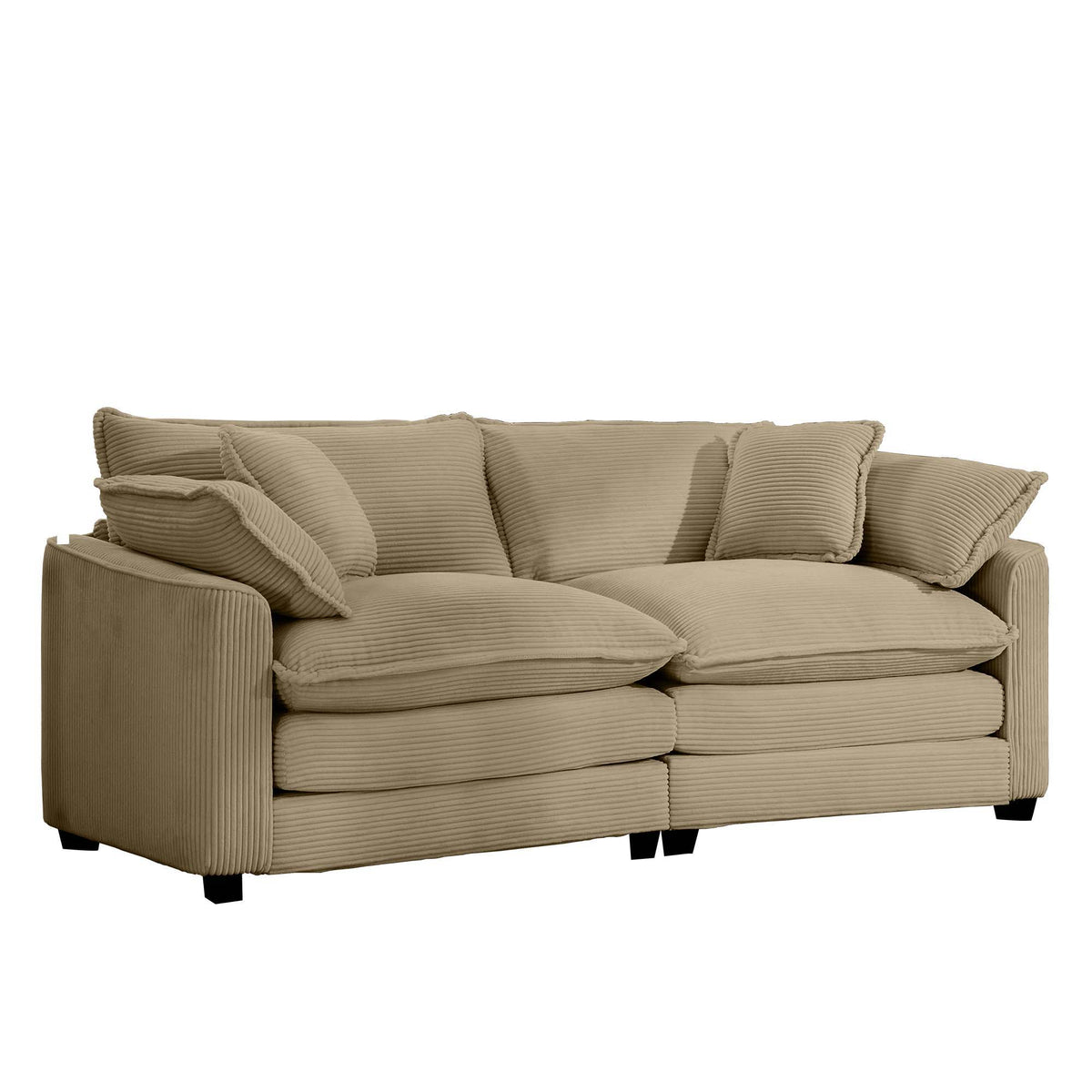 Modern 2 Seater With 4 Pillows, Upholstered Deep Seating Loveseat - Marijuana Mama