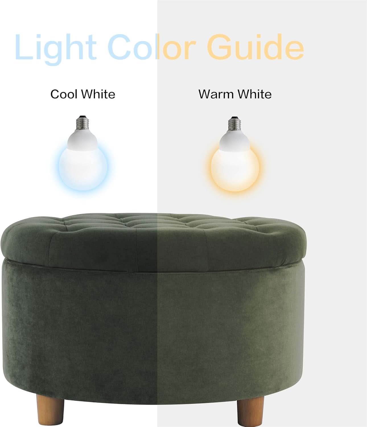 Handcrafted Loden Green Velvet Storage Ottoman