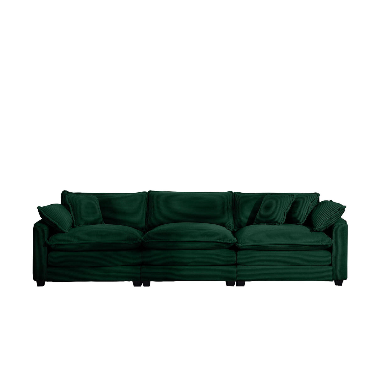 Mid-Century Modern 3 Seater Sectional Sofa With Arm And Throw Pillows - Marijuana Mama