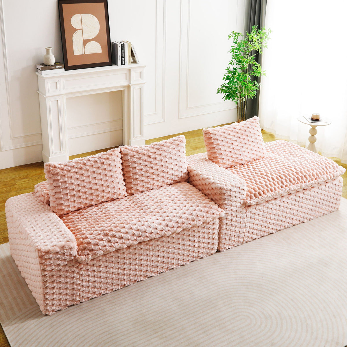 Modular Sofa, Convertible Twin Seat With Chaise Lounge - Marijuana Mama