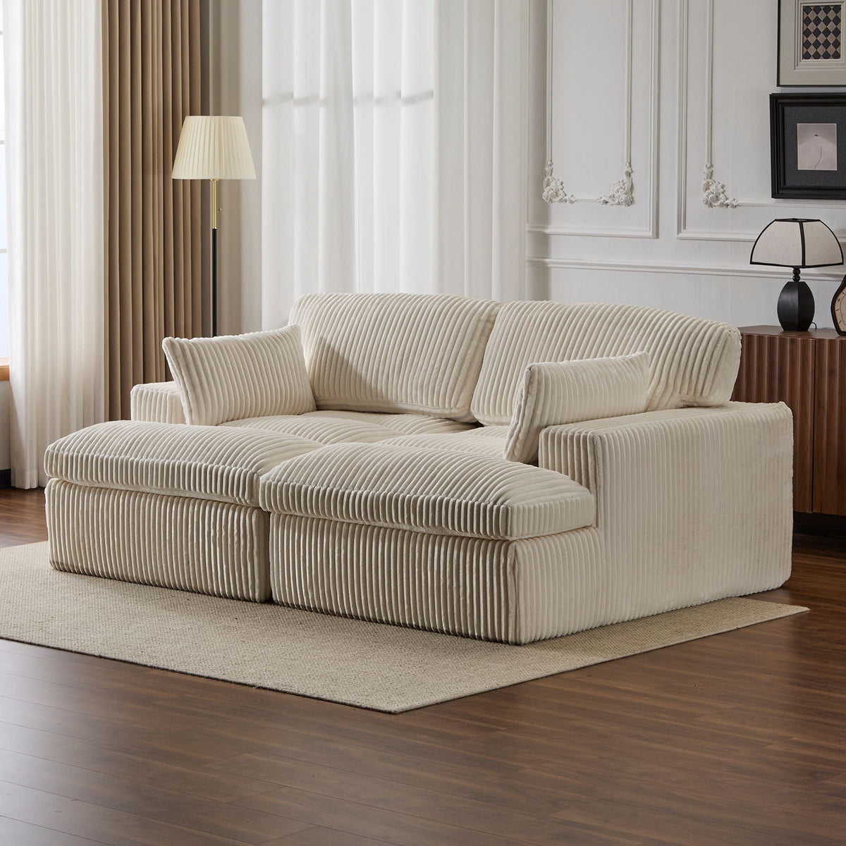 Double Chaise Lounge Chair, Oversized Upholstered Sleeper Cloud Couch - Marijuana Mama