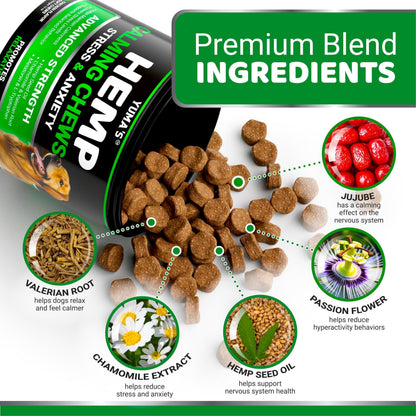 Hemp Calming Chews for Dogs- 170 Count Chicken Flavor