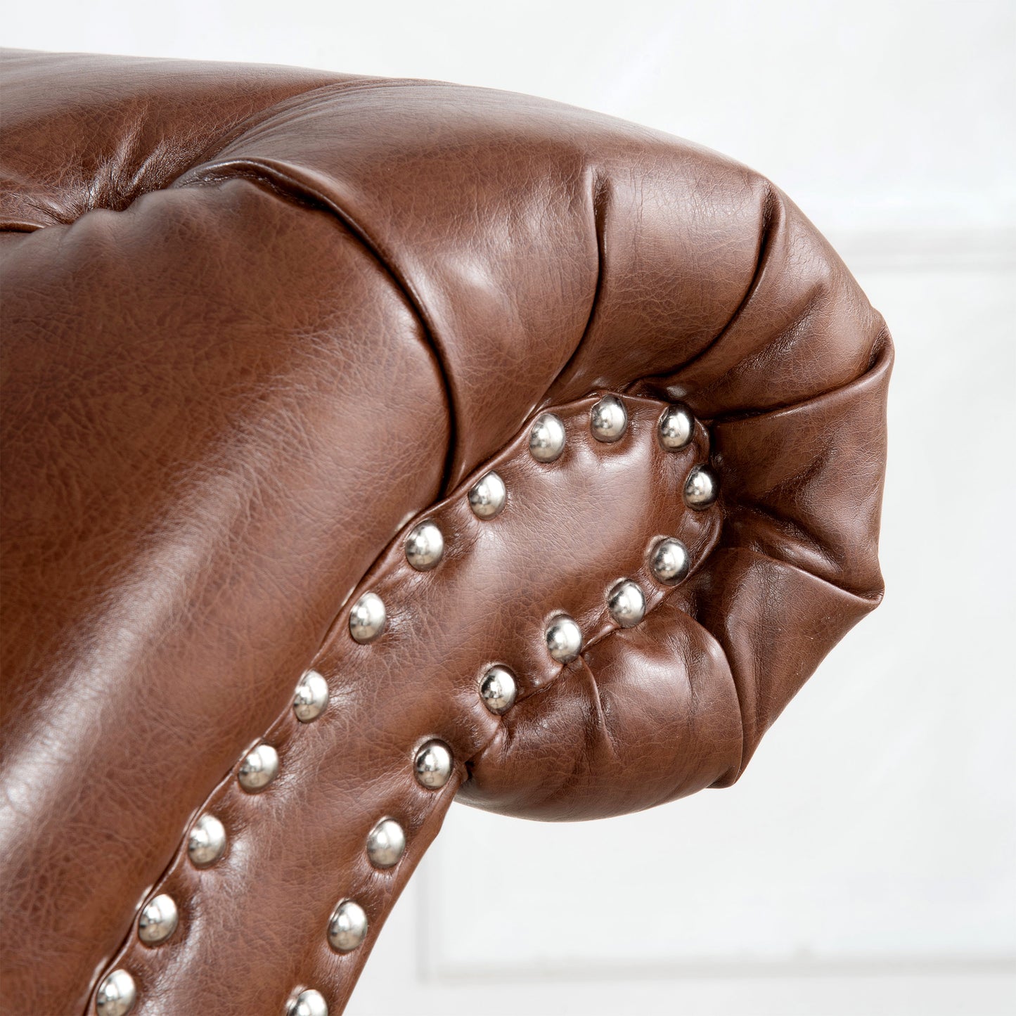 Brown Tufted Armless Chaise Lounge