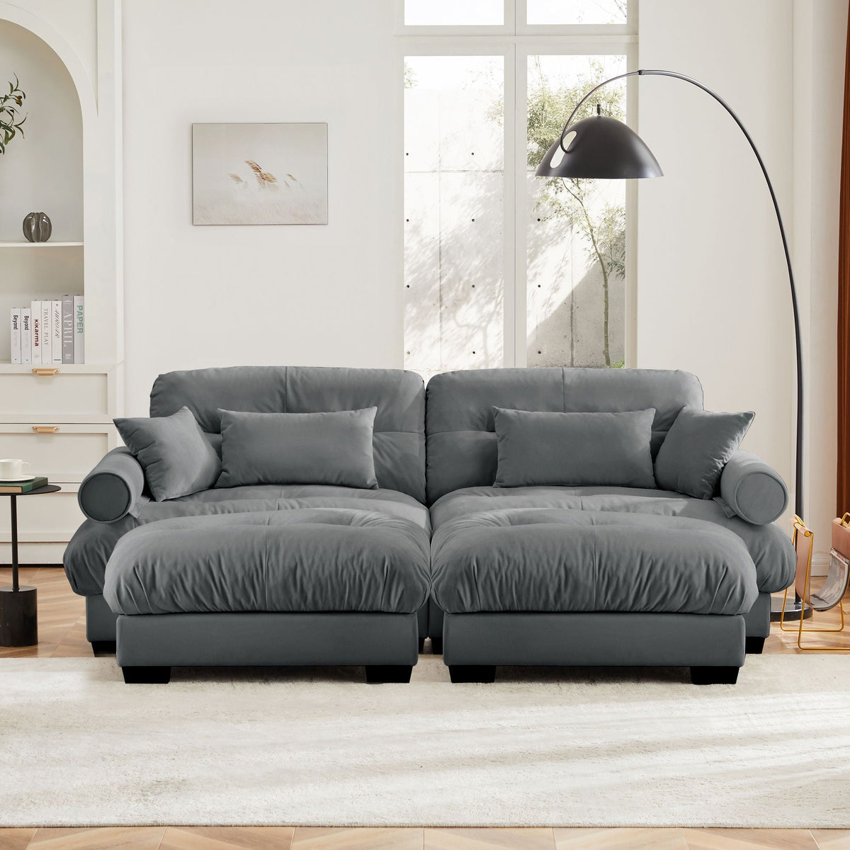 Super Comfort Oversized Modular Sectional Sofa With Movable Ottoman - Marijuana Mama