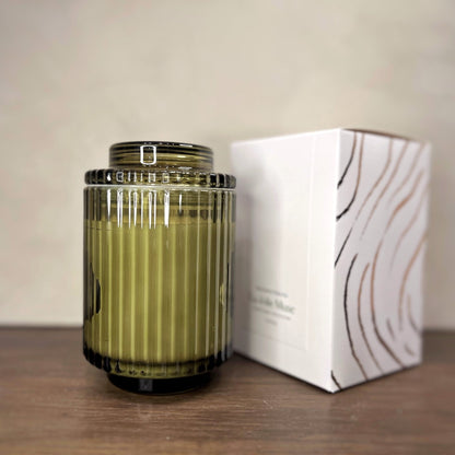 Aurélie Reeded Glass Candle: Mandarin Matcha