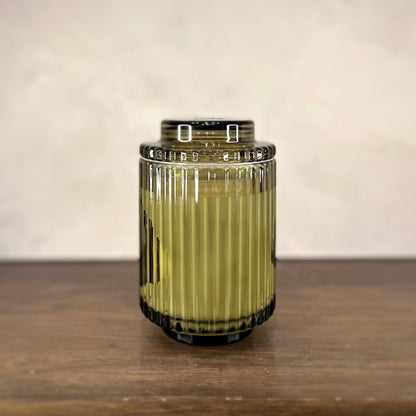 Aurélie Reeded Glass Candle: Mandarin Matcha