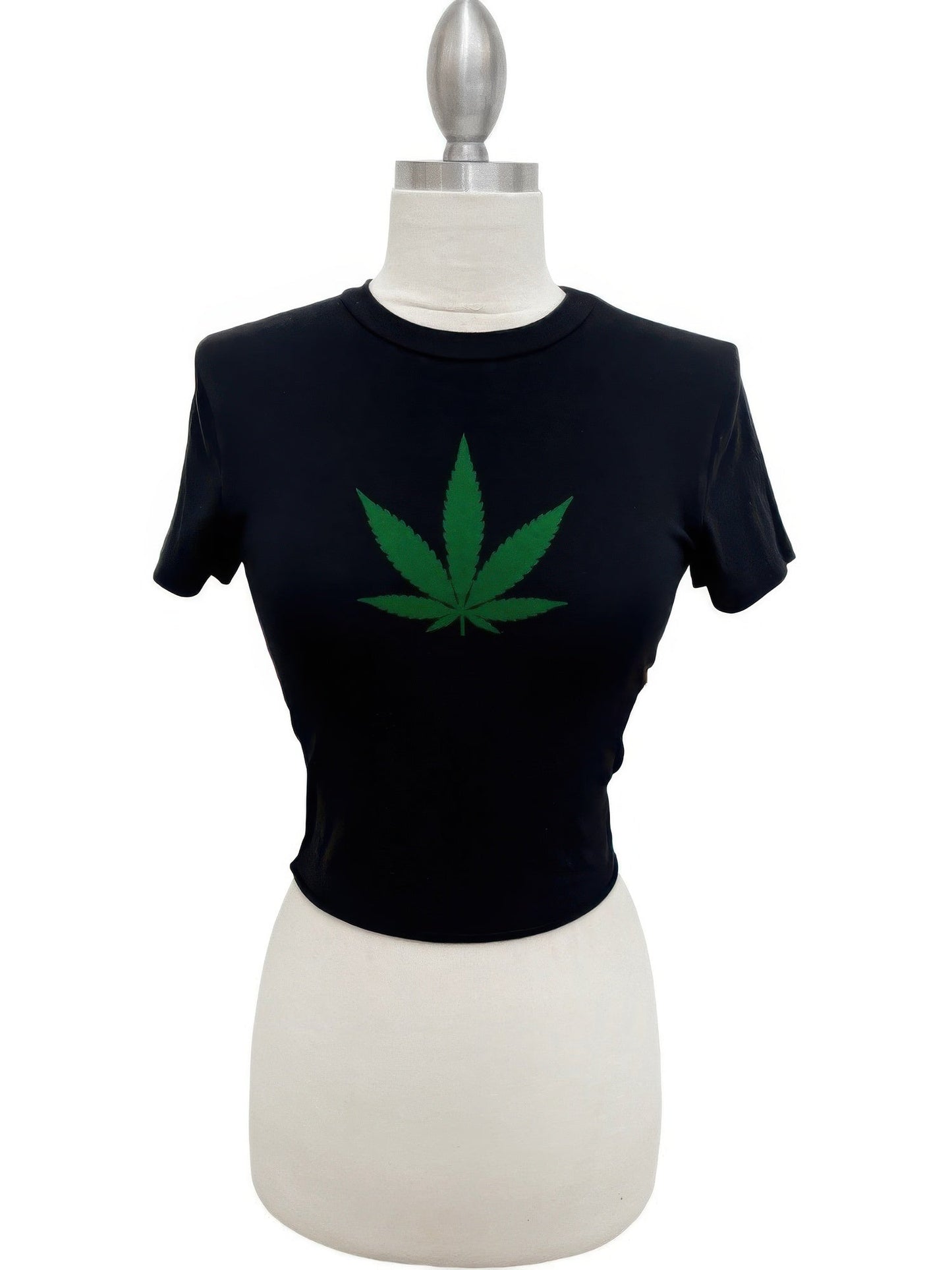 Cannabis Leaf Graphic Crop Tee