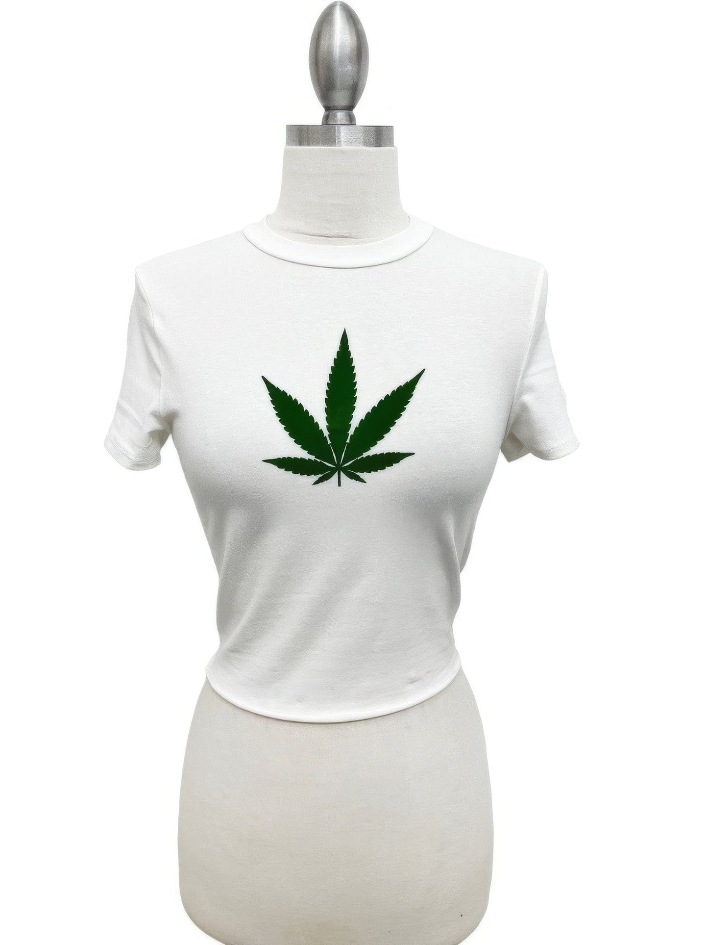 Cannabis Leaf Graphic Crop Tee