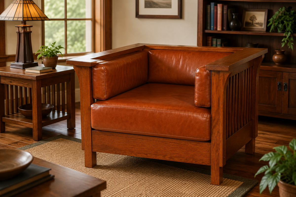 Gorgeous Leather Side Arm Chair - Russet Brown - Marijuana Mama