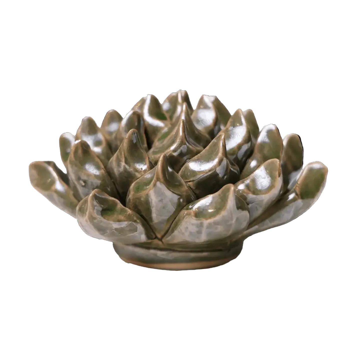 Ceramic Flower Wall Art Succulent Green