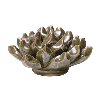 Ceramic Flower Wall Art Succulent Green