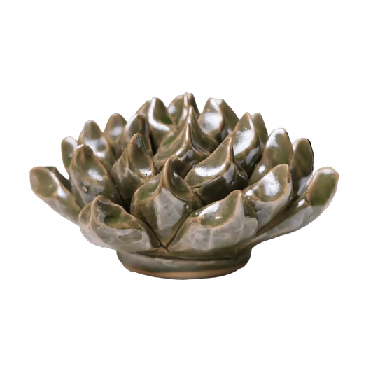Ceramic Flower Wall Art Succulent Green