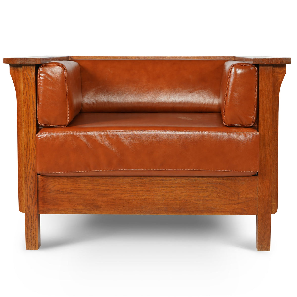 Gorgeous Leather Side Arm Chair - Russet Brown - Marijuana Mama