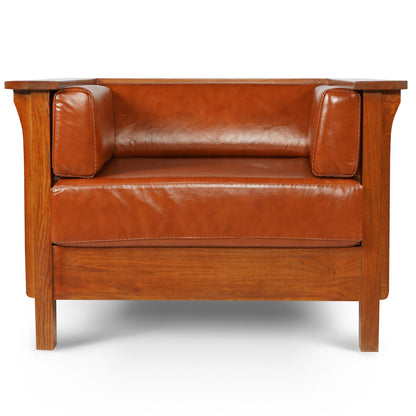 Gorgeous Leather Side Arm Chair - Russet Brown - Marijuana Mama