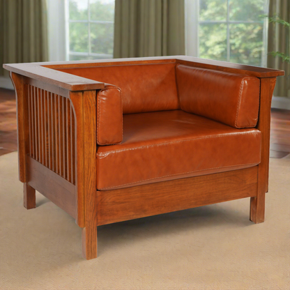 Gorgeous Leather Side Arm Chair - Russet Brown - Marijuana Mama