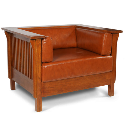 Gorgeous Leather Side Arm Chair - Russet Brown - Marijuana Mama