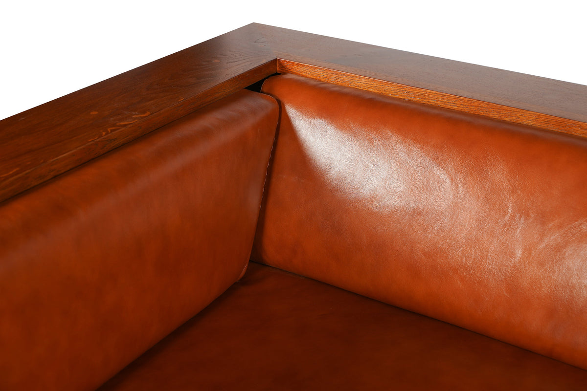 Gorgeous Leather Side Arm Chair - Russet Brown - Marijuana Mama
