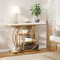 Luxury Gold Console Table with Marble Top