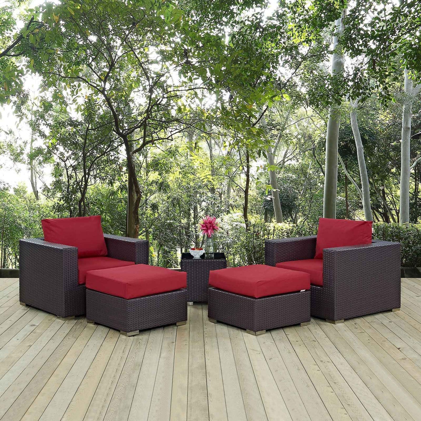 Modway Convene Outdoor 5-Piece Patio Set
