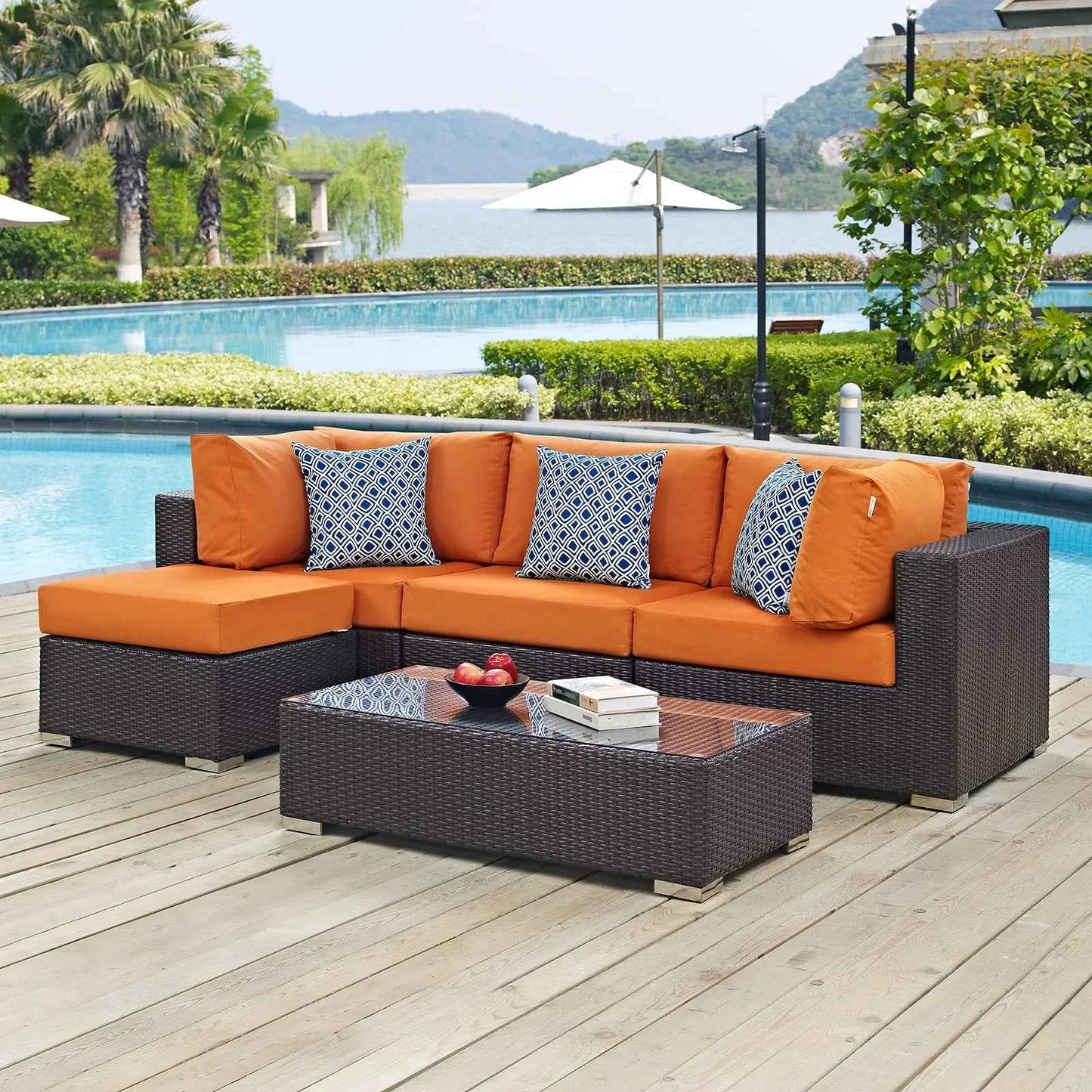 Modway Convene Outdoor 5-Piece Patio Set