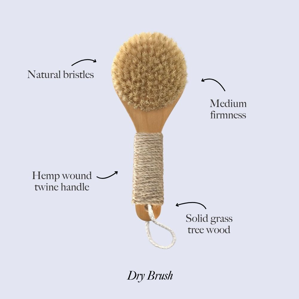 Natural Bristle Dry Hemp Brush