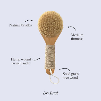 Natural Bristle Dry Hemp Brush