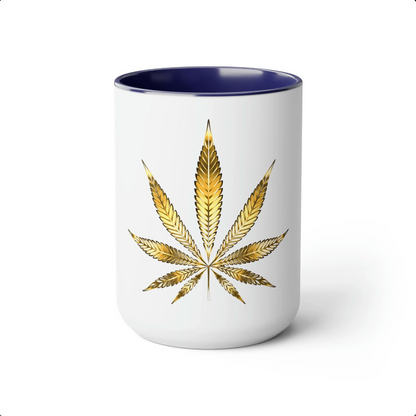 Gold Pot Leaf Coffee Mug