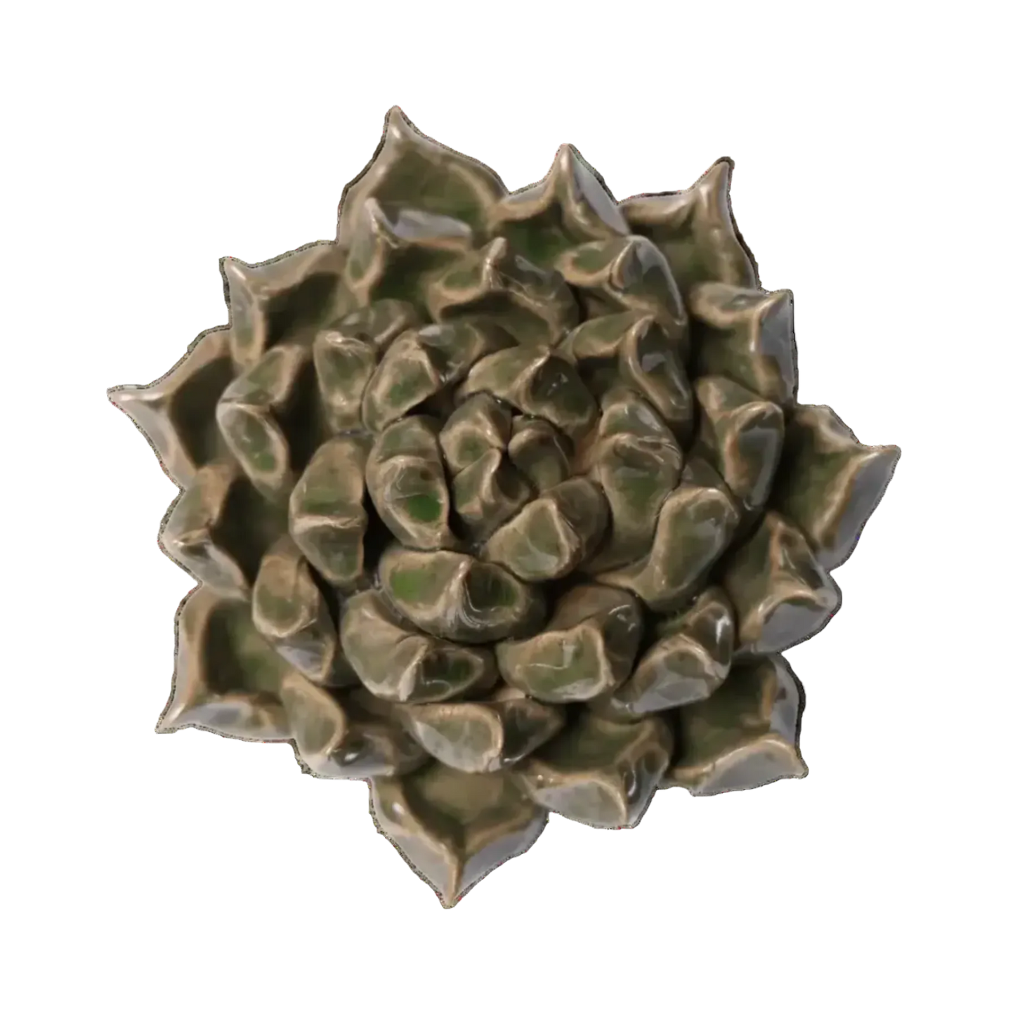 Ceramic Flower Wall Art Succulent Green
