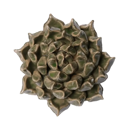 Ceramic Flower Wall Art Succulent Green