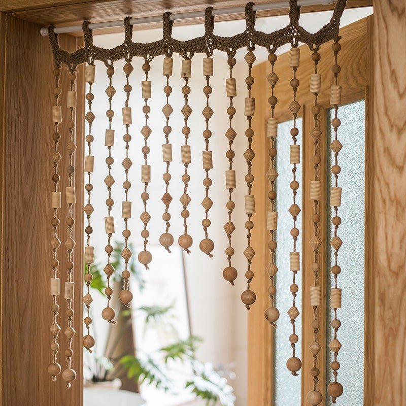 Wood & Hemp Beaded Door Curtain