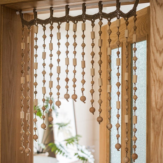 Wood & Hemp Beaded Door Curtain