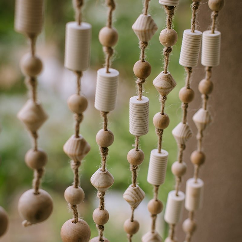 Wood & Hemp Beaded Door Curtain