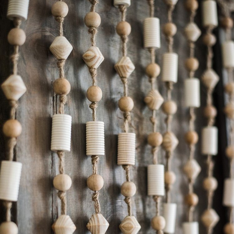 Wood & Hemp Beaded Door Curtain