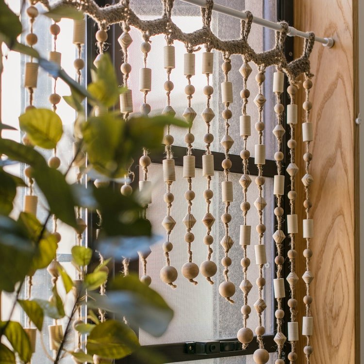 Wood & Hemp Beaded Door Curtain
