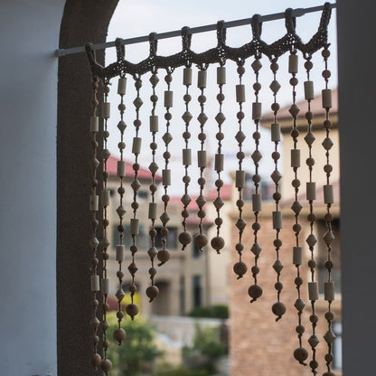 Wood & Hemp Beaded Door Curtain