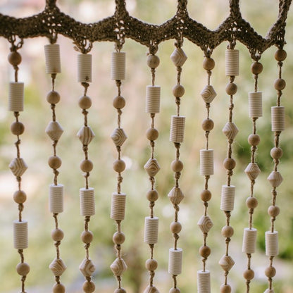 Wood & Hemp Beaded Door Curtain