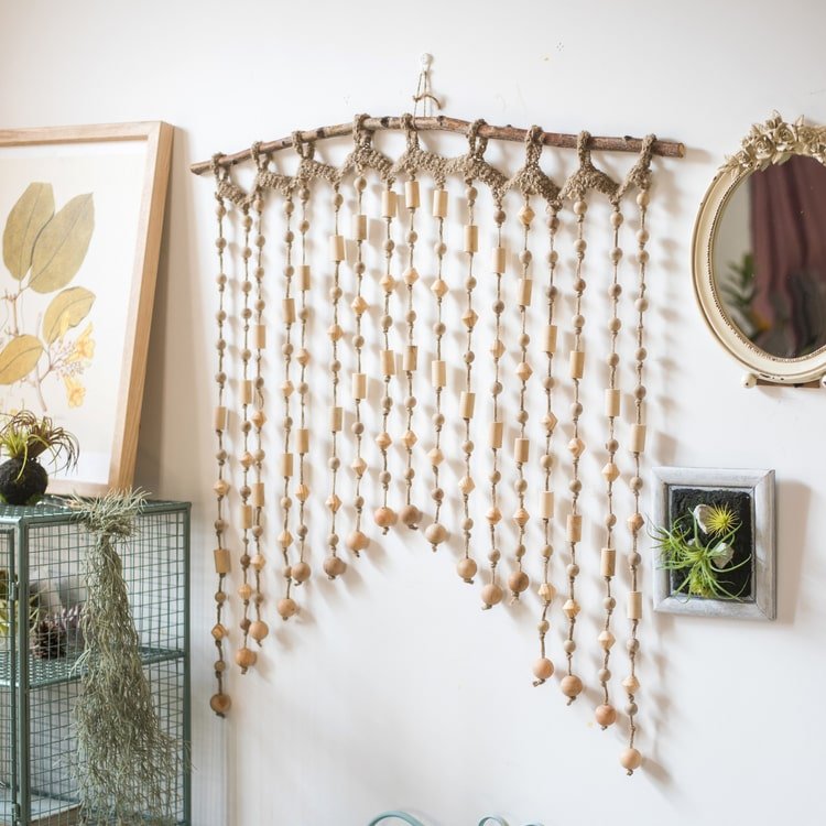 Wood & Hemp Beaded Door Curtain
