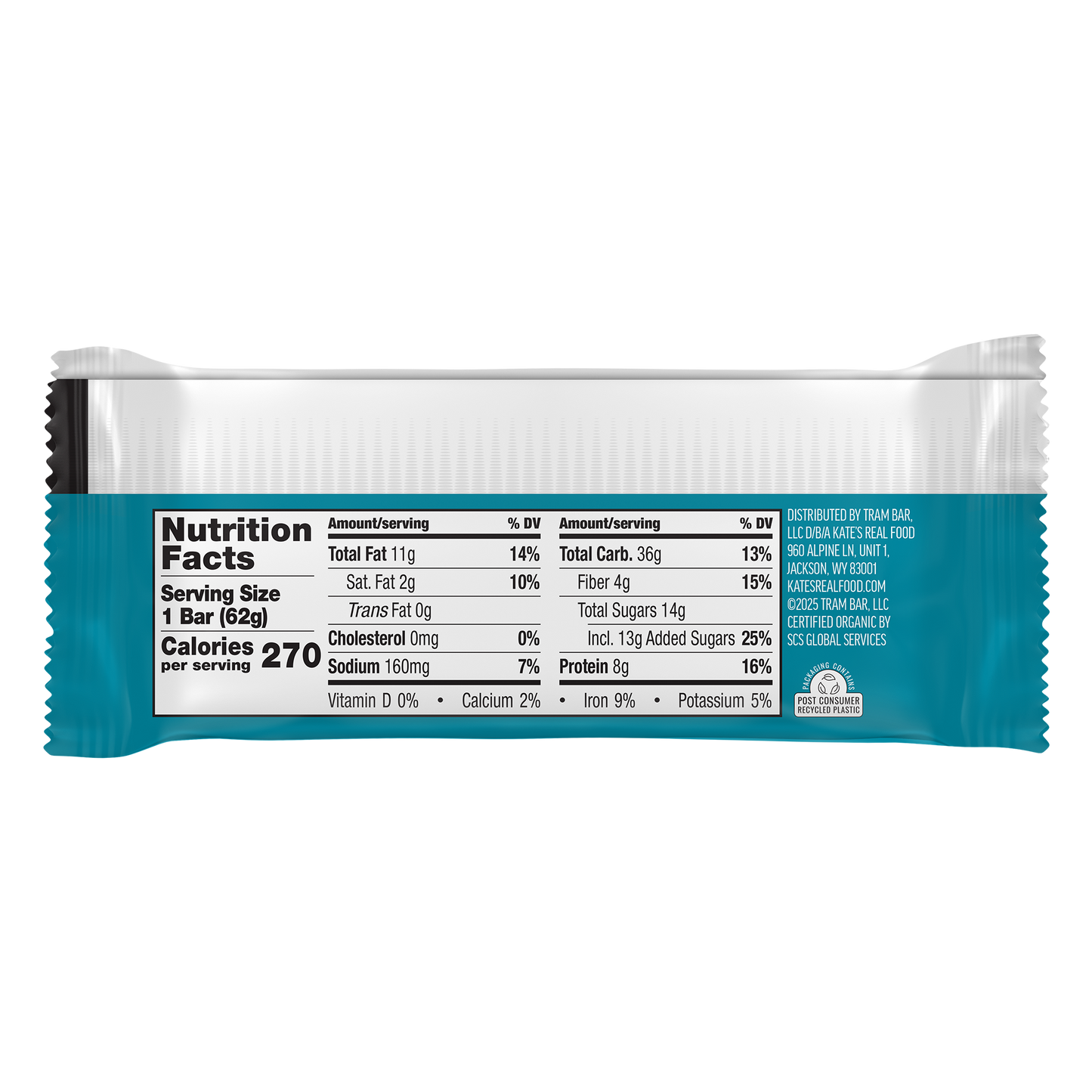 Kate's Real Food - Peanut Butter Hemp and Flax Energy Bar - Case of 12 - 2.2 OZ