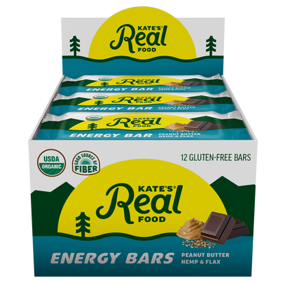 Kate's Real Food - Peanut Butter Hemp and Flax Energy Bar - Case of 12 - 2.2 OZ