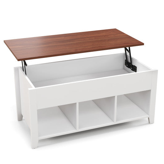 Coffee Table with Storage Compartment-White
