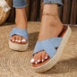 Hemp Rope Platform Slippers