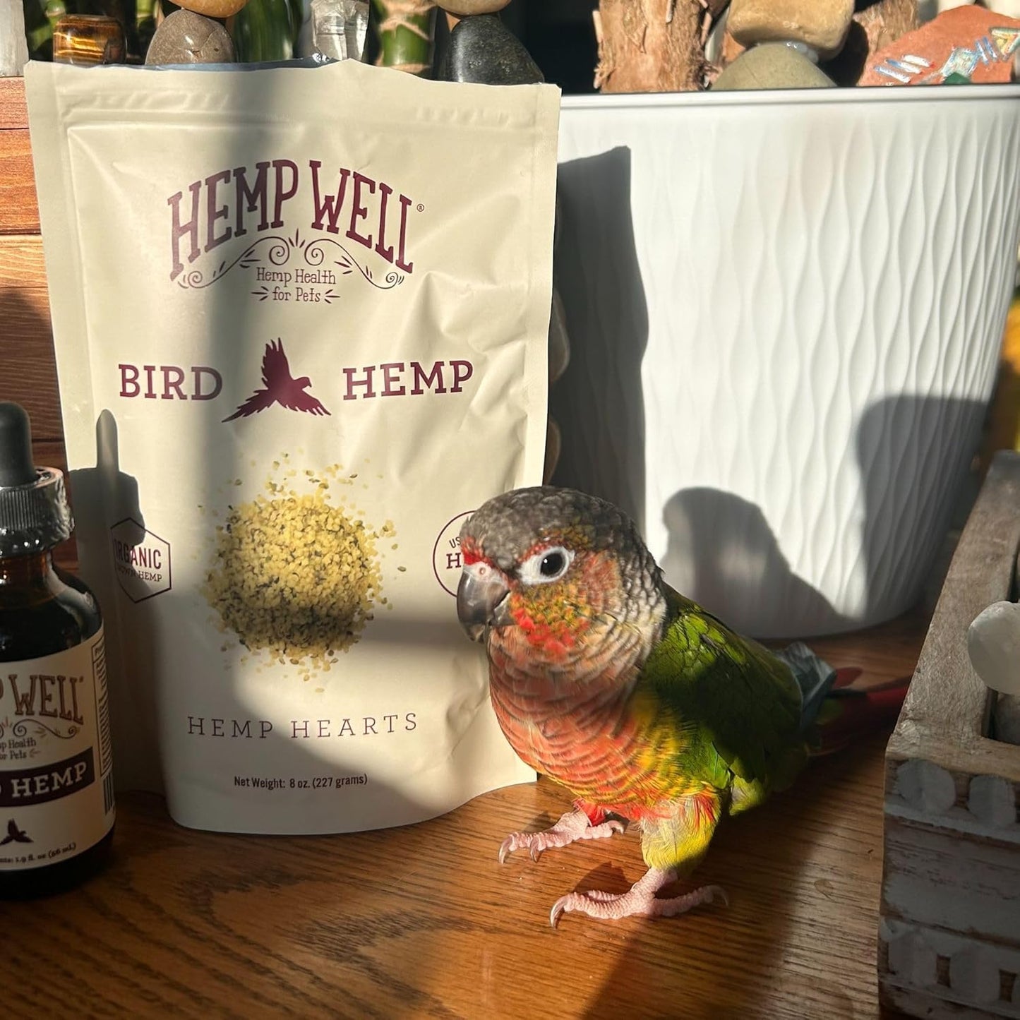 Organic Hemp Hearts for Birds Feather Plucking Support Relaxation - 8oz