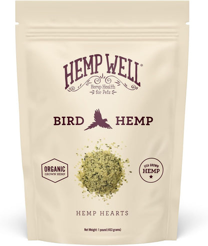 Organic Hemp Hearts for Birds Feather Plucking Support Relaxation - 8oz