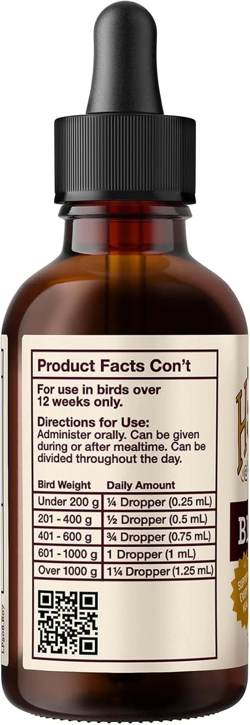 Organic Hemp Oil for Birds- Feather & Immune Support Parrot 2oz